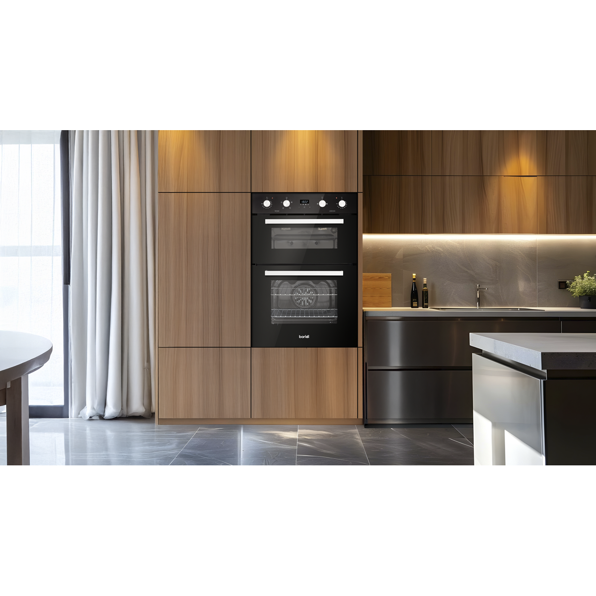 Baridi DH279 Baridi 90cm Built-In Double Oven, 88L Capacity, Energy Rating A - Black