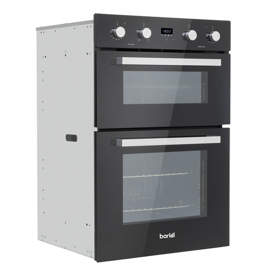 Baridi DH279 Baridi 90cm Built-In Double Oven, 88L Capacity, Energy Rating A - Black