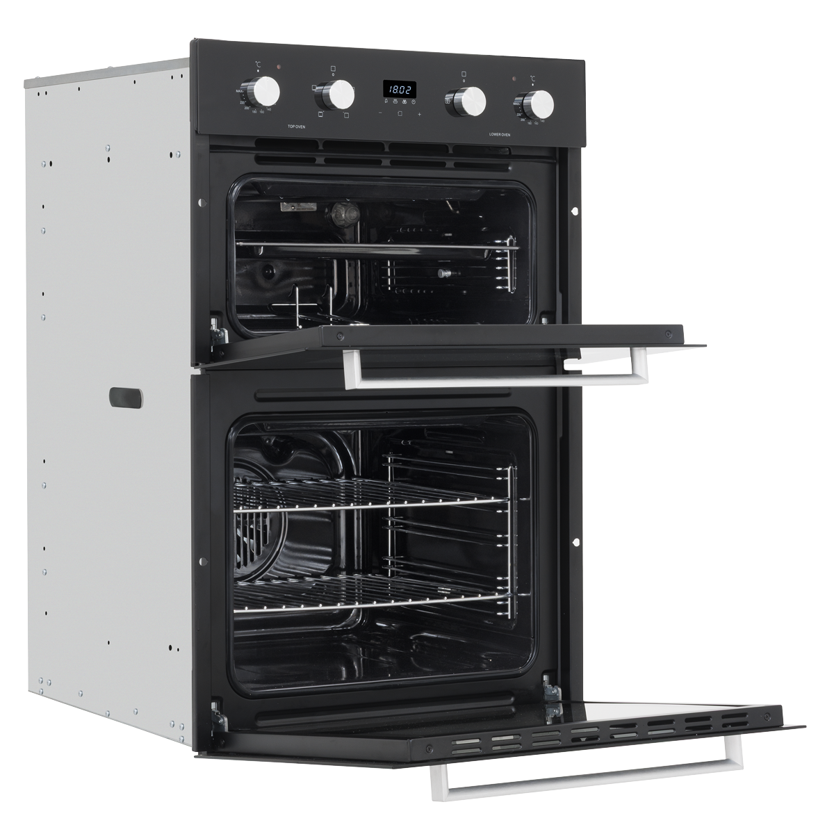 Baridi DH279 Baridi 90cm Built-In Double Oven, 88L Capacity, Energy Rating A - Black