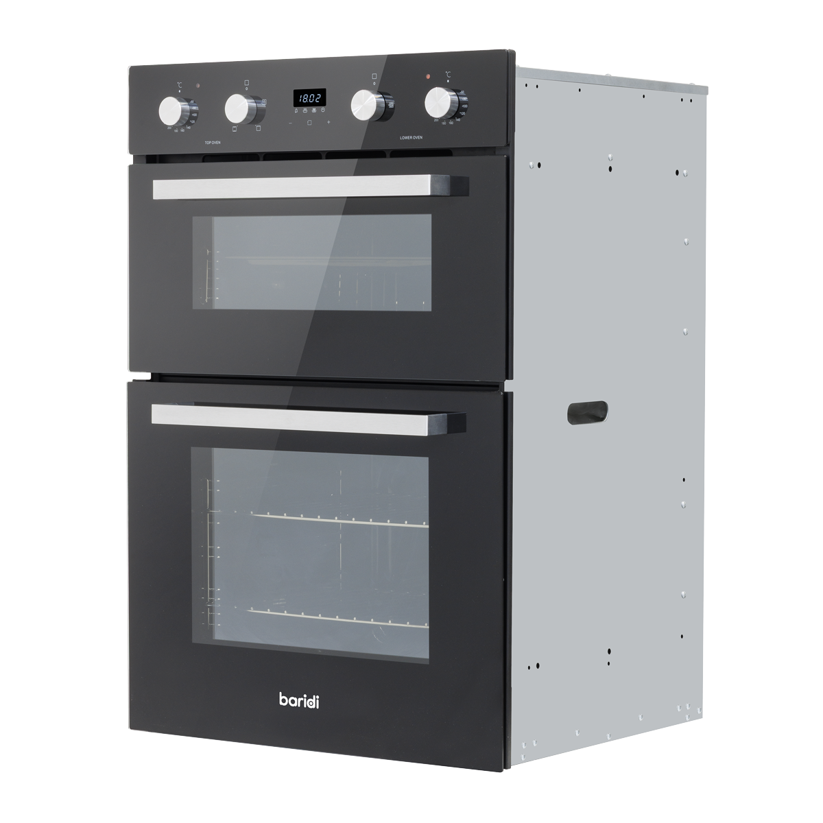 Baridi DH279 Baridi 90cm Built-In Double Oven, 88L Capacity, Energy Rating A - Black