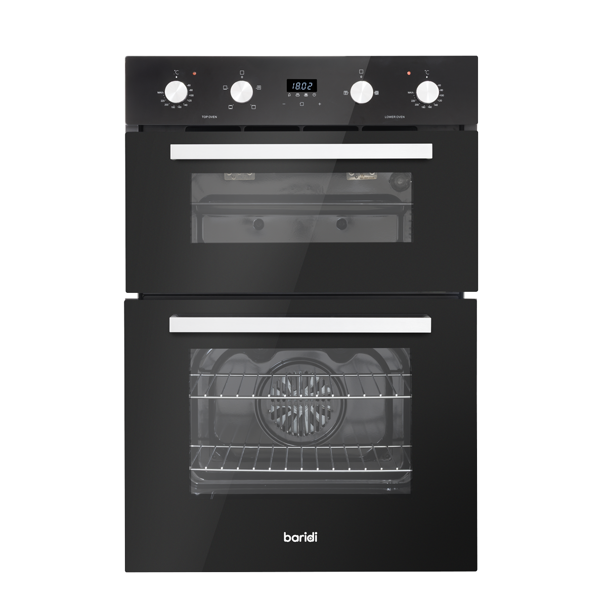Baridi DH279 Baridi 90cm Built-In Double Oven, 88L Capacity, Energy Rating A - Black