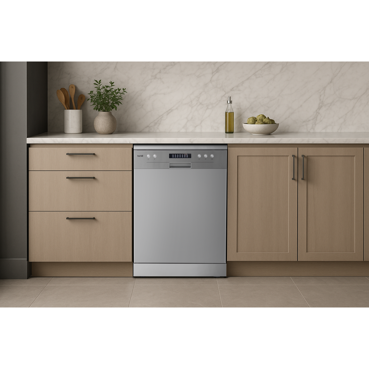 Baridi DH280 Baridi Regular Sized Freestanding Dishwasher 60cm Wide 13 Place Settings - Silver