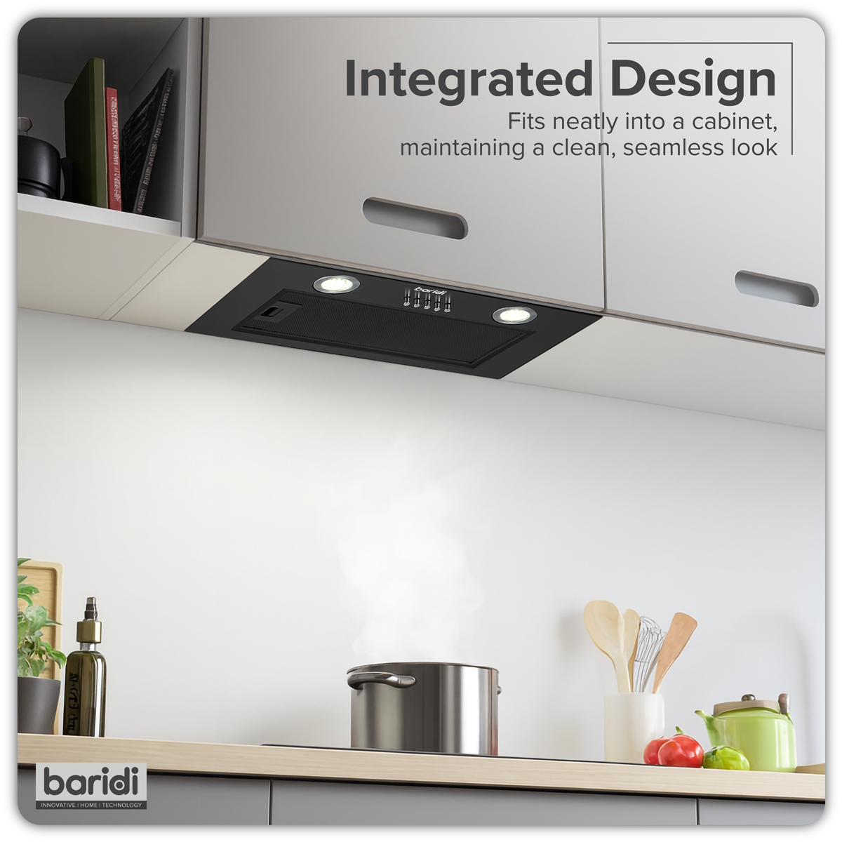 Baridi DH285 Baridi Cooker Hood with 5 Layer Filter 52cm - Black