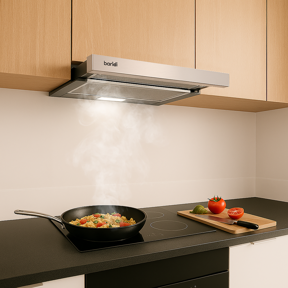 Baridi DH286 Baridi Telescopic Cooker Hood with Aluminium Filters 60cm - Stainless Steel