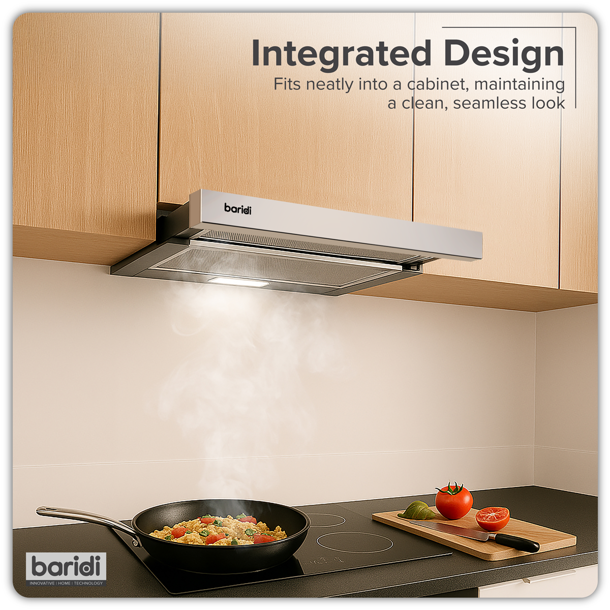 Baridi DH286 Baridi Telescopic Cooker Hood with Aluminium Filters 60cm - Stainless Steel