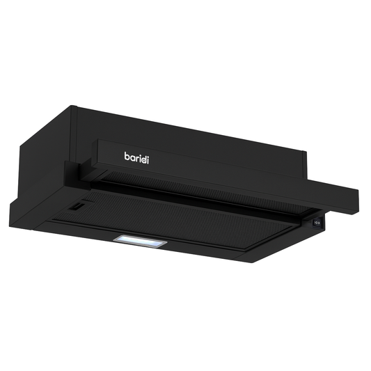 Baridi DH287 Baridi Telescopic Cooker Hood with Aluminium Filters 60cm - Black