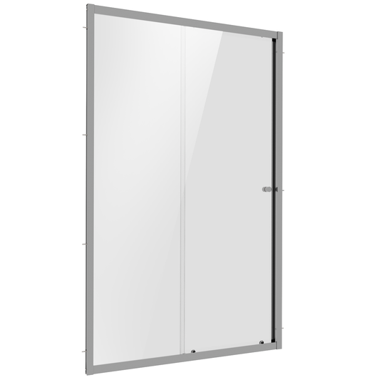 Baridi DH292 Sliding Shower Door 1000 x 1850mm, 6mm Tempered Glass, Reversible - Chrome