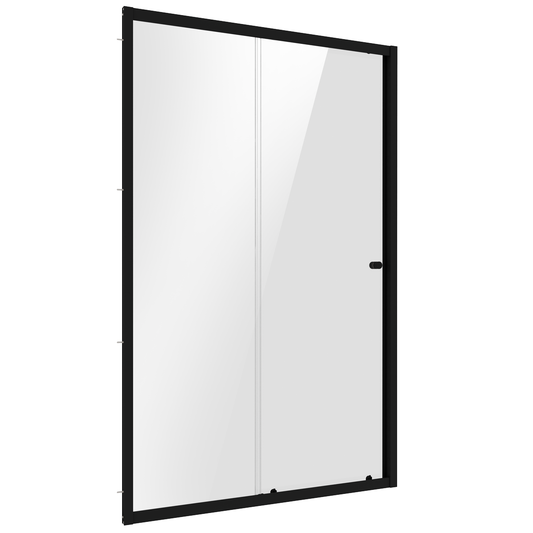Baridi DH293 Sliding Shower Door 1000 x 1850mm, 6mm Tempered Glass, Reversible - Black