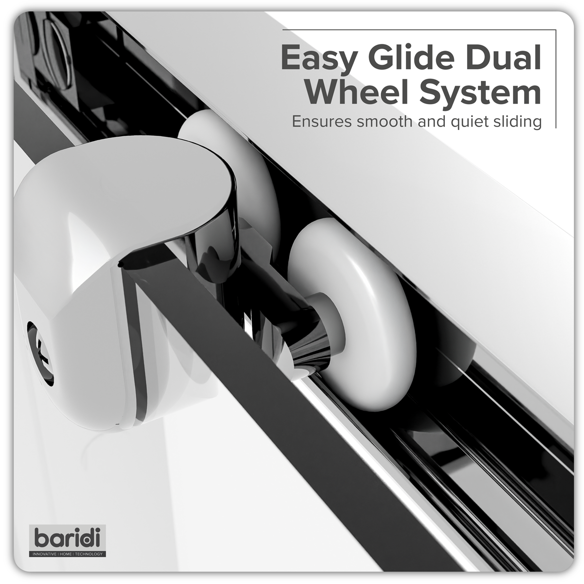 Baridi DH294 Sliding Shower Door 1200 x 1850mm, 6mm Tempered Glass, Reversible - Chrome