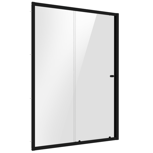 Baridi DH295 Sliding Shower Door 1200 x 1850mm, 6mm Tempered Glass, Reversible - Black