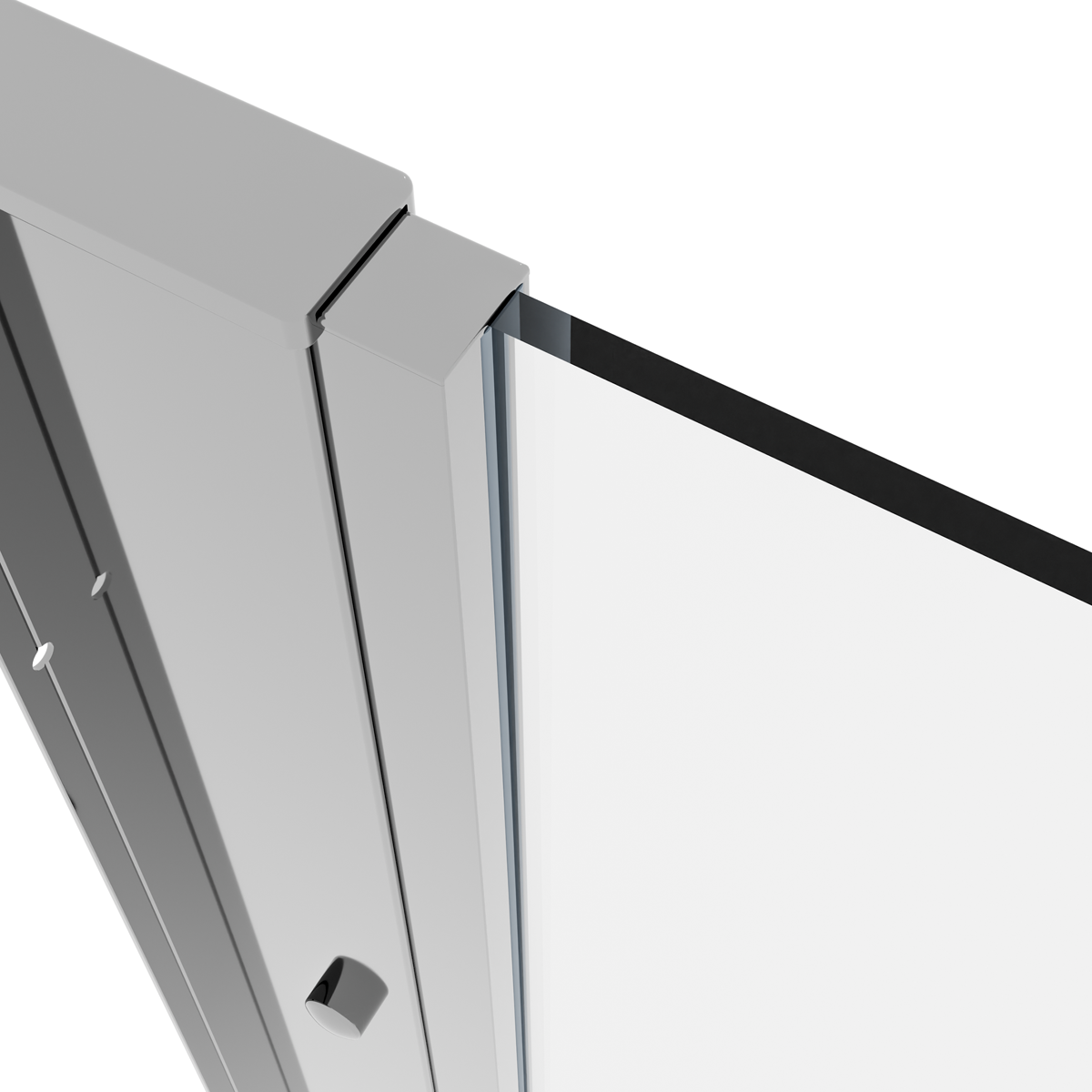 Baridi DH296 Baridi Side Panel for Sliding Shower Doors, 6mm Tempered Glass - Chrome