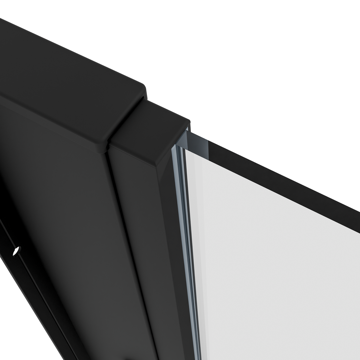 Baridi DH297 Side Panel for Sliding Shower Doors, 6mm Tempered Glass - Black