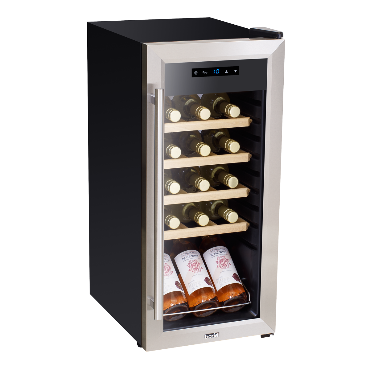 Baridi DH29 Baridi 18 Bottle Wine Fridge with Digital Touch Screen Controls & LED Light - Stainless Steel