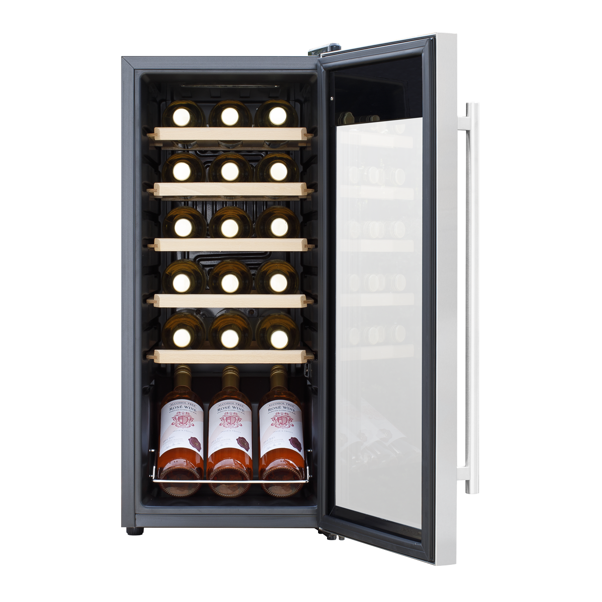 Baridi DH29 Baridi 18 Bottle Wine Fridge with Digital Touch Screen Controls & LED Light - Stainless Steel