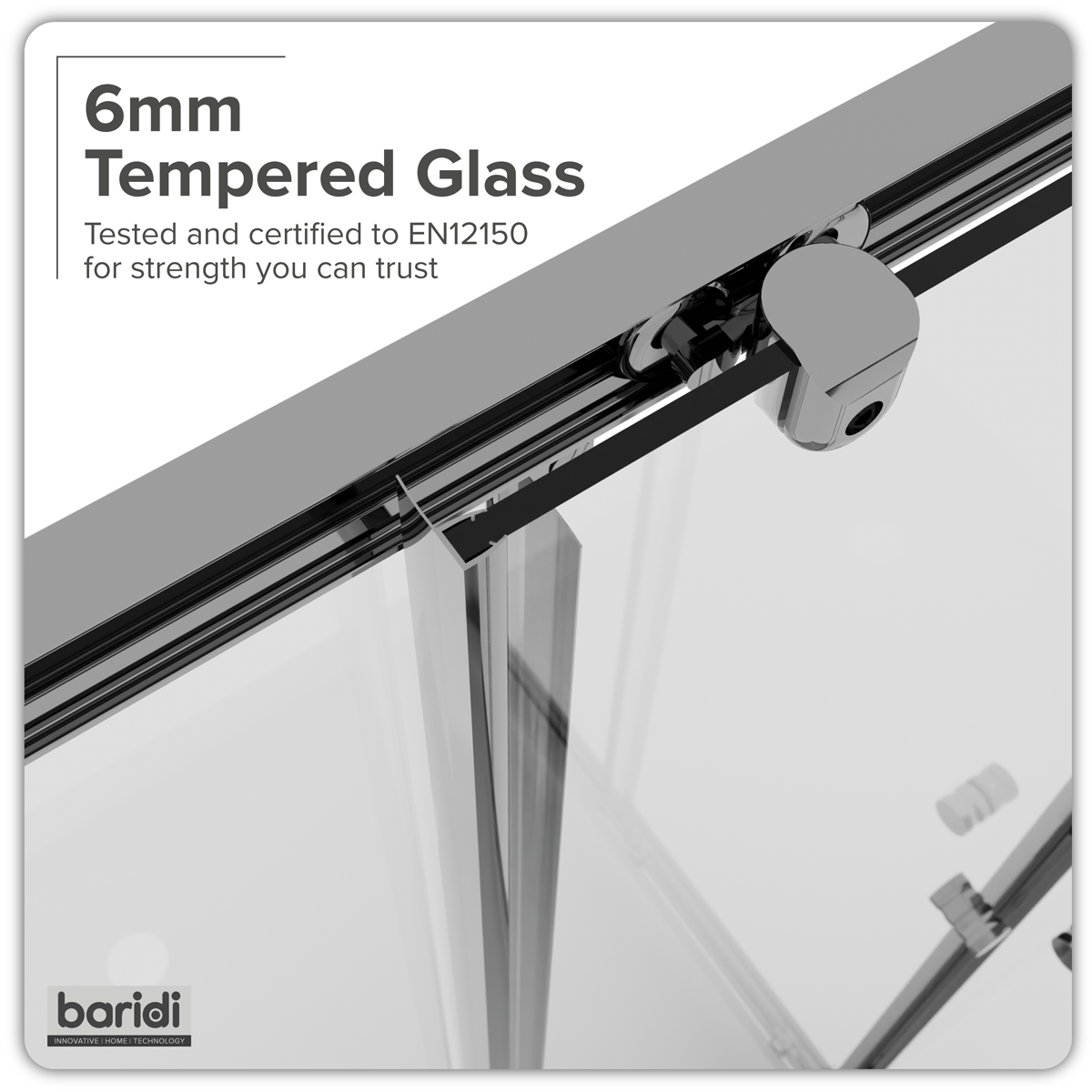 Baridi DH300 Corner Shower Entry Enclosure 1000 x 800 x 1850mm with 6mm Tempered Glass - Chrome