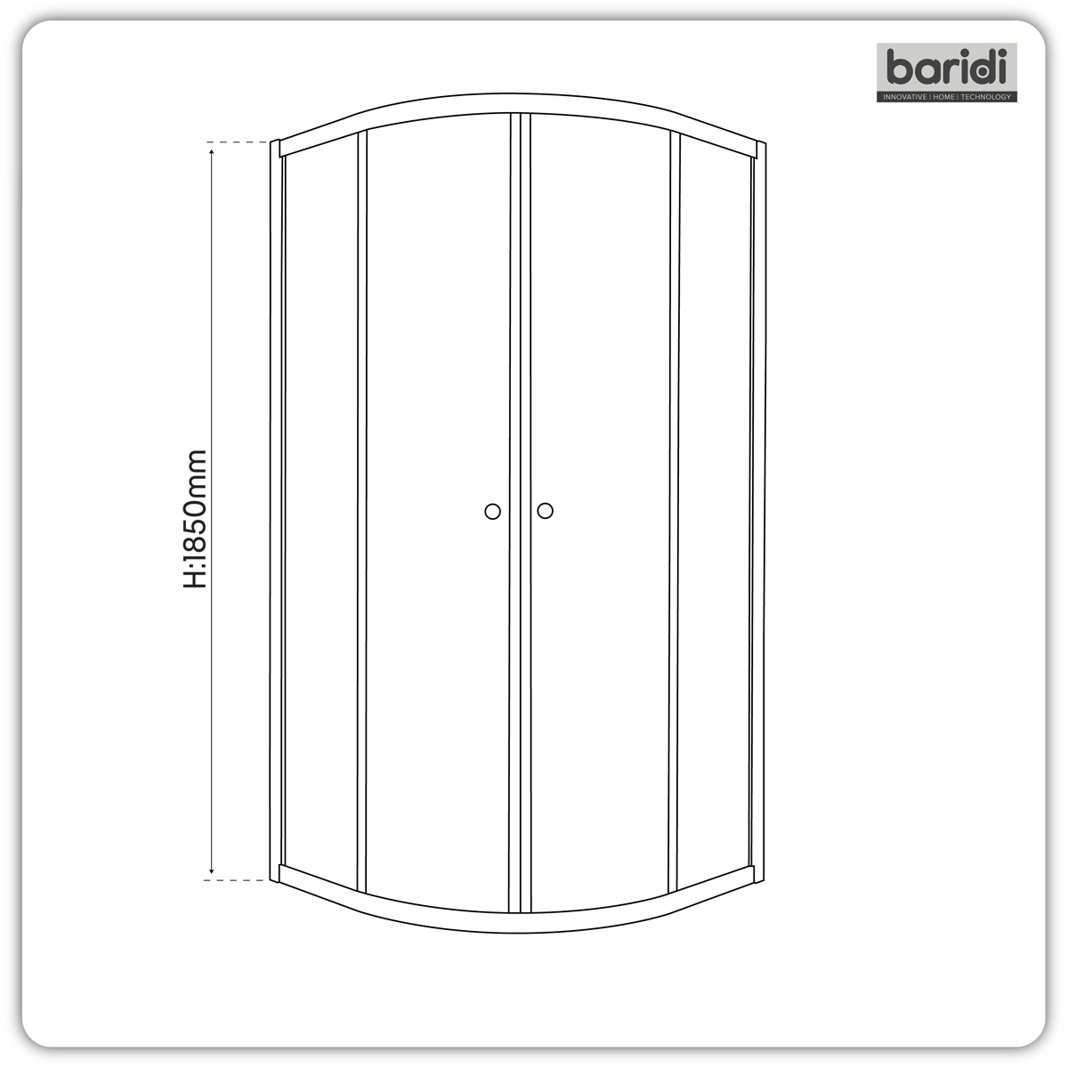 Baridi DH302 Quadrant Shower Entry Enclosure 900 x 900 x 1850mm with 6mm Tempered Glass - Chrome