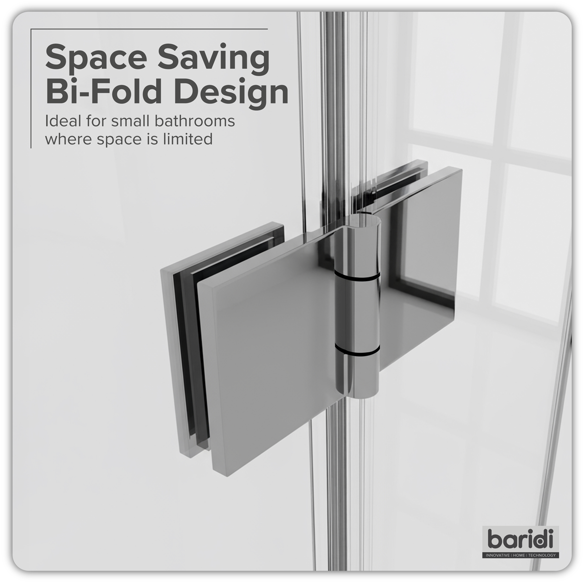 Baridi DH305 Bi-Fold Shower Door 800 x 1850mm, 6mm Tempered Glass, Reversible - Chrome