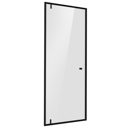 Baridi DH307 Hinged Shower Door 800 x 1850mm, 6mm Tempered Glass, Reversible - Black