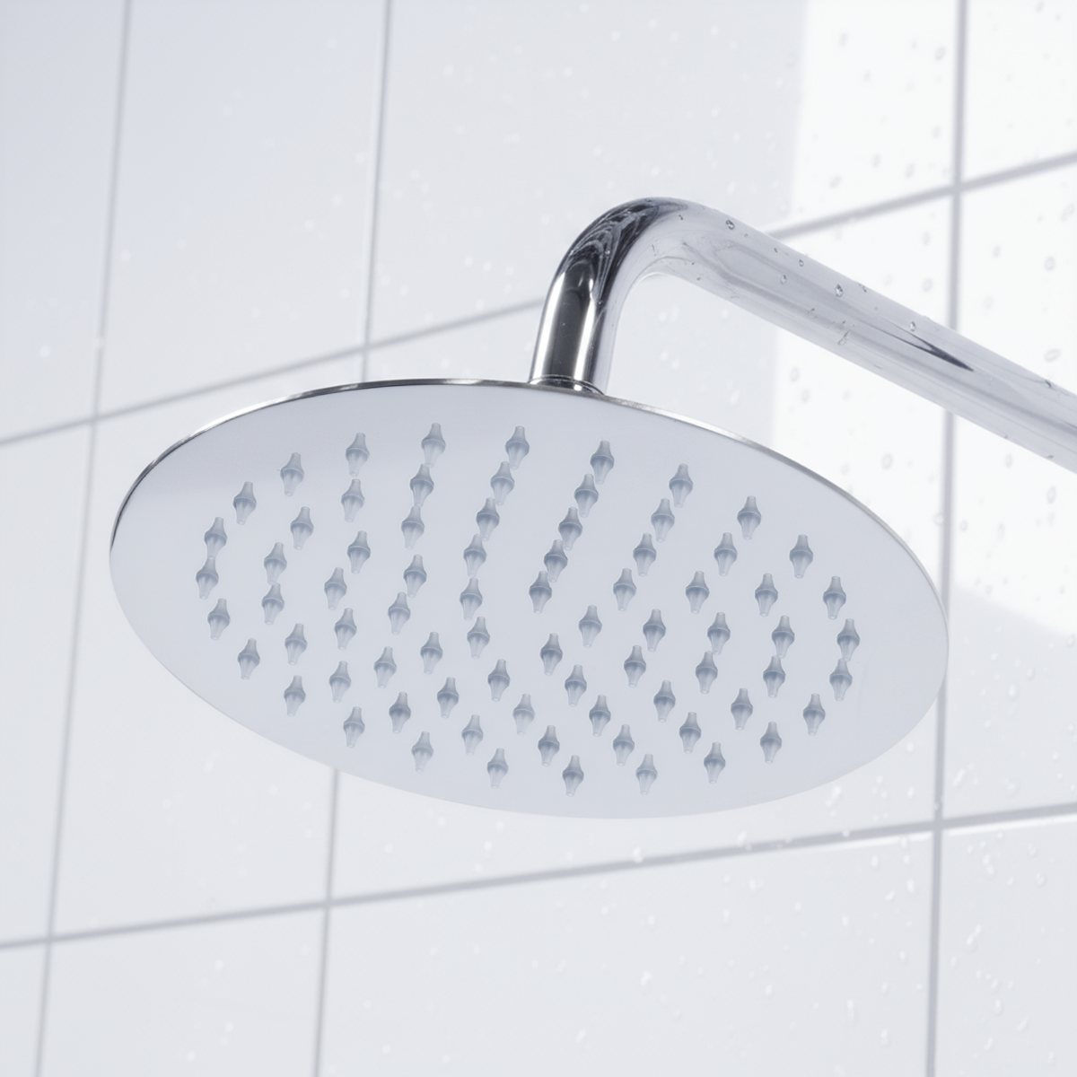 Baridi DH314 Thermostatic Shower Mixer Set, 20cm Round Head, Adjustable Rail - Chrome