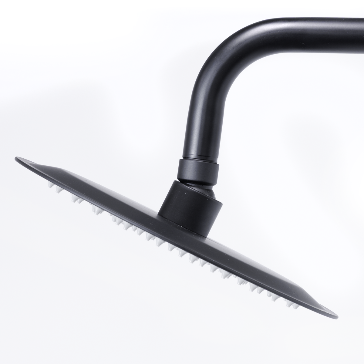 Baridi DH315 Thermostatic Shower Mixer Set, 20cm Round Head, Adjustable Rail - Black