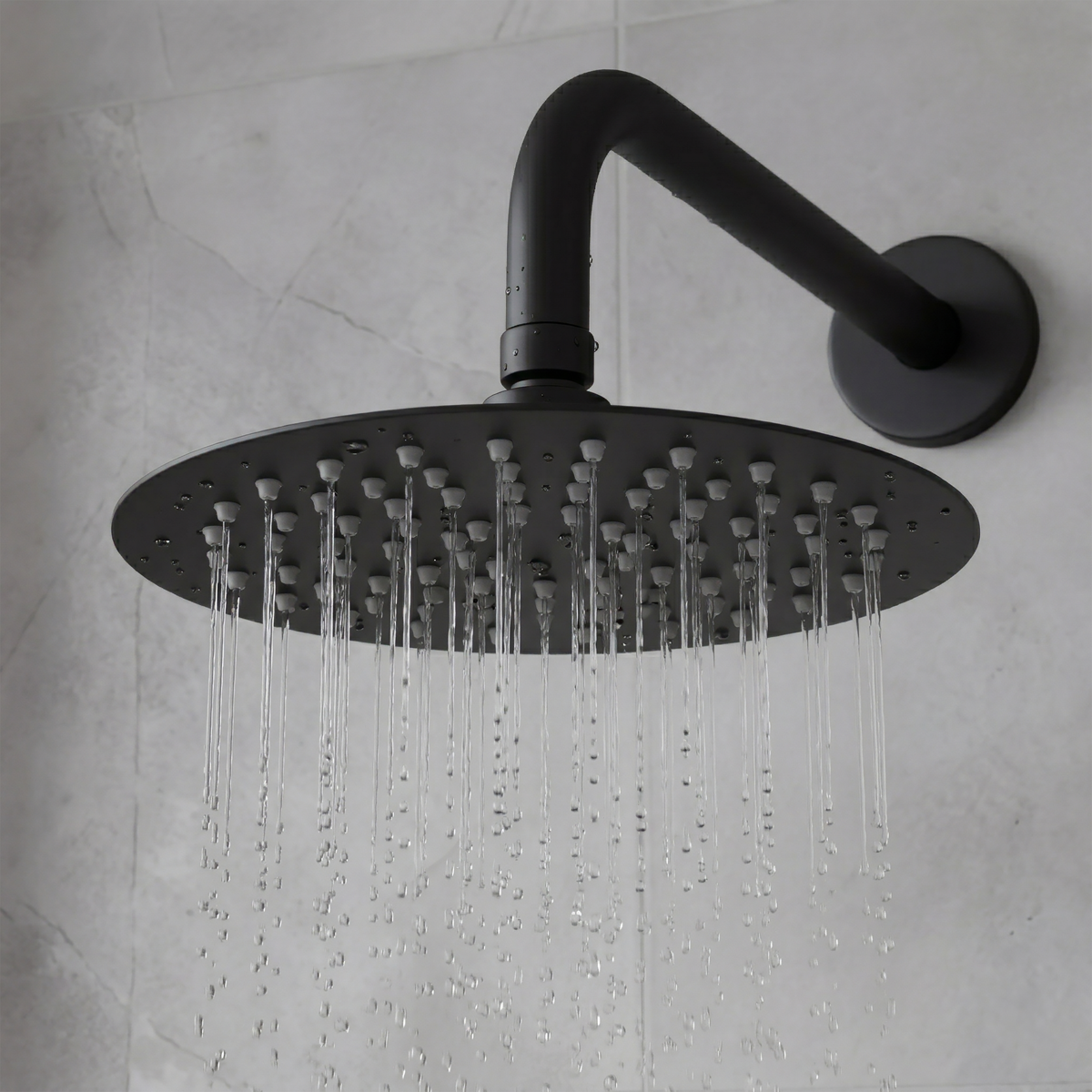 Baridi DH319 Concealed Thermostatic Shower Set, 20cm Round Head & Hand Shower - Black