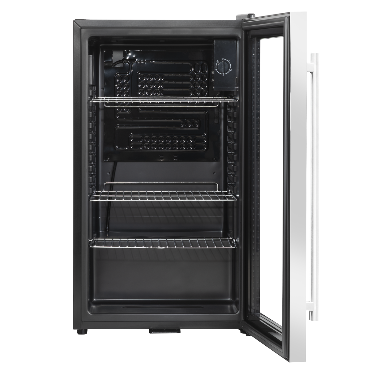 Baridi DH31 Baridi Undercounter Drinks, Beer & Wine Fridge with Wire Shelves, Internal Light & Security Lock 85L - Stainless Steel