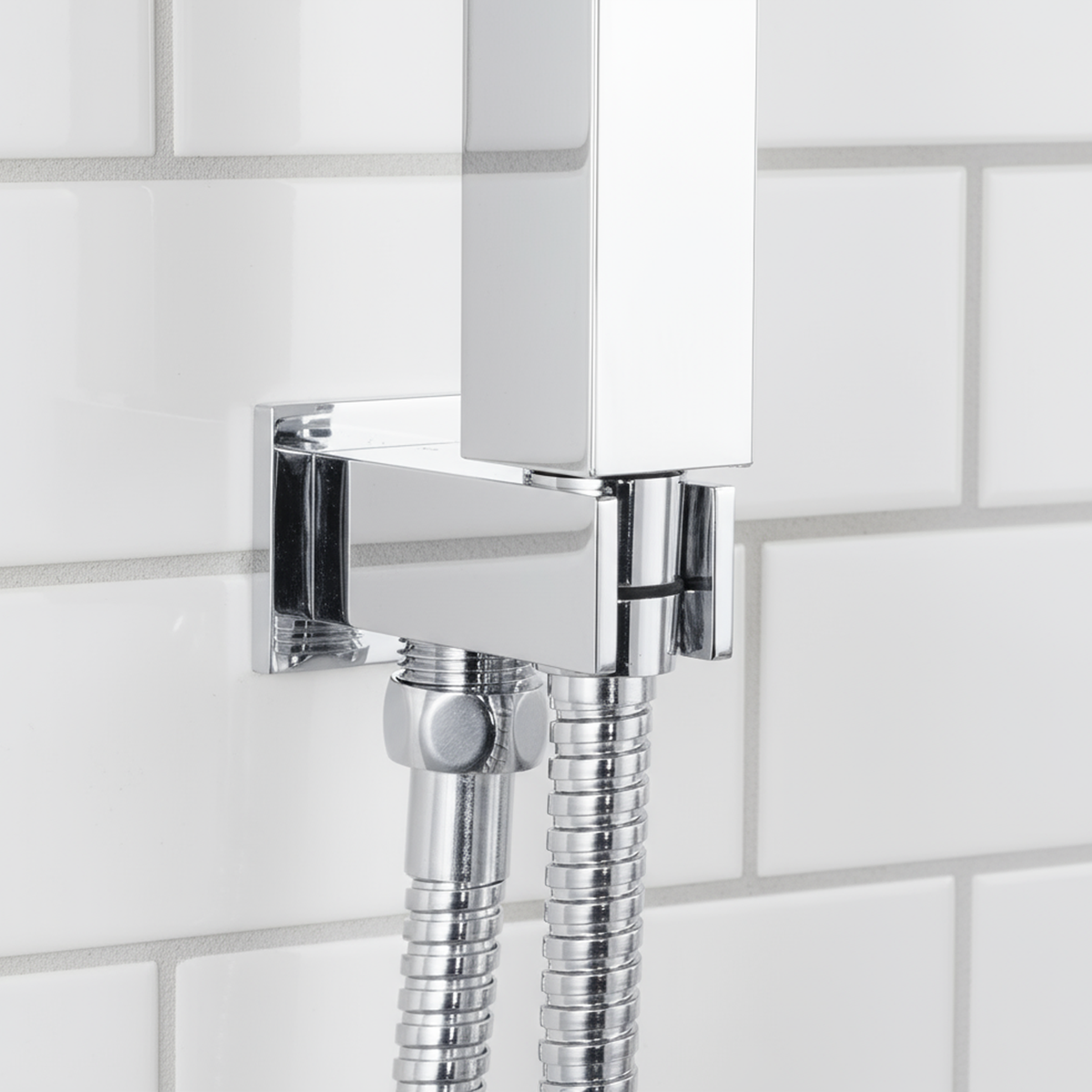 Baridi DH320 Concealed Thermostatic Shower Set 20 x 20cm Square Head & Hand Shower - Chrome