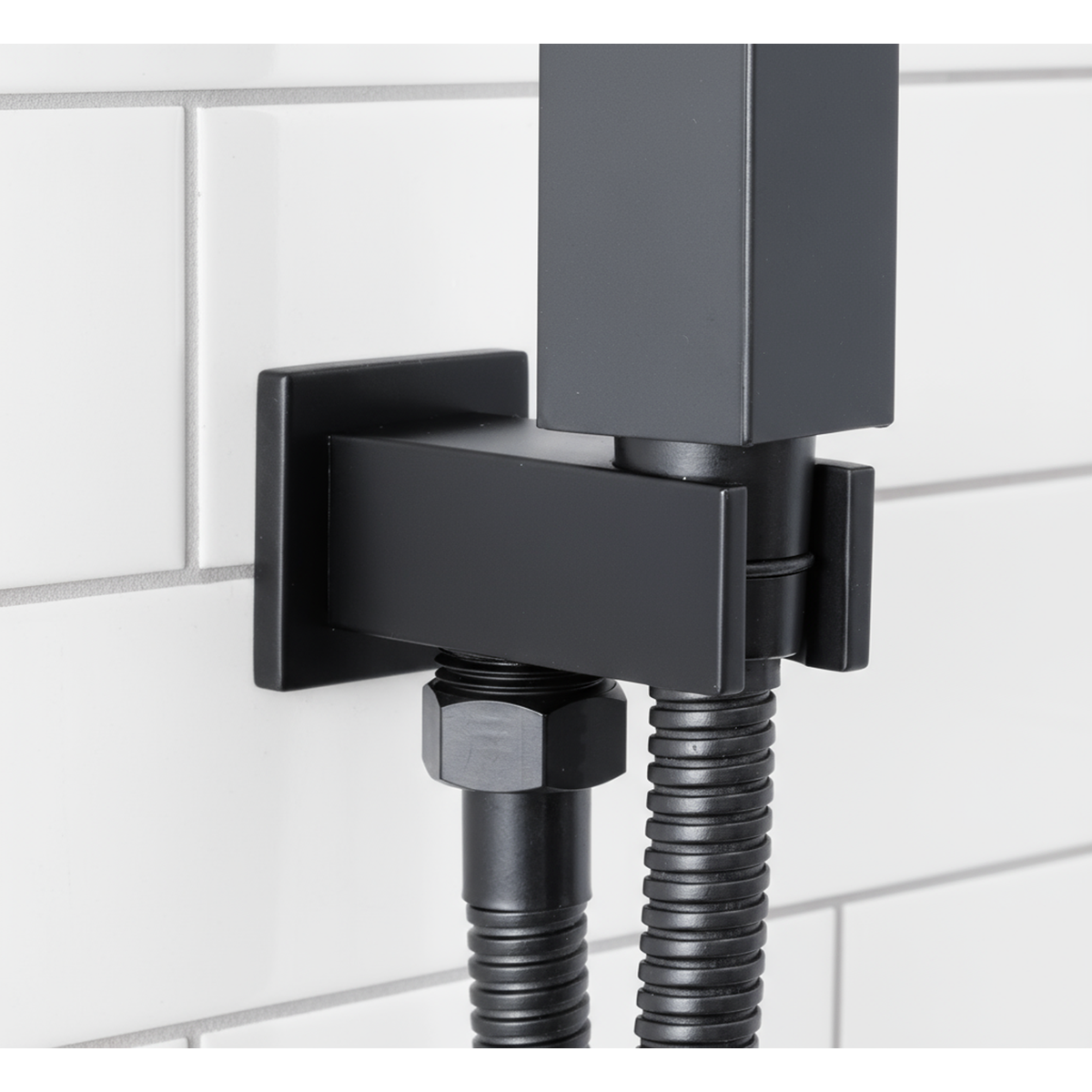 Baridi DH321 Concealed Thermostatic Shower Set 20 x 20cm Square Head & Hand Shower - Black