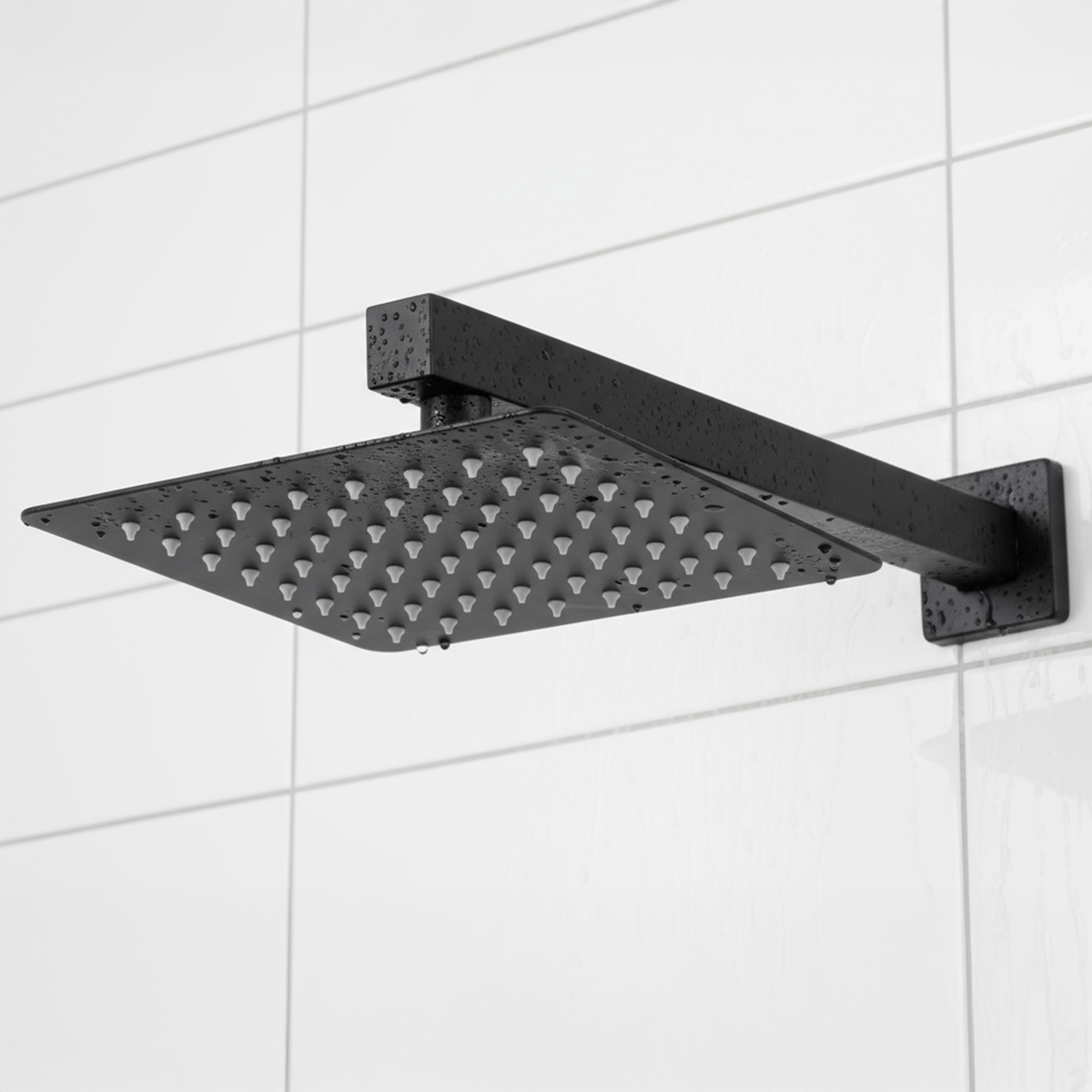 Baridi DH321 Concealed Thermostatic Shower Set 20 x 20cm Square Head & Hand Shower - Black