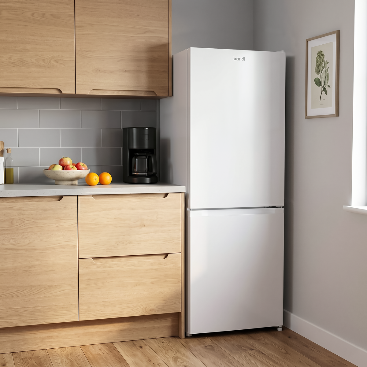 Baridi DH326 Baridi 60/40 Smart Frost Fridge Freezer 227L Capacity – White