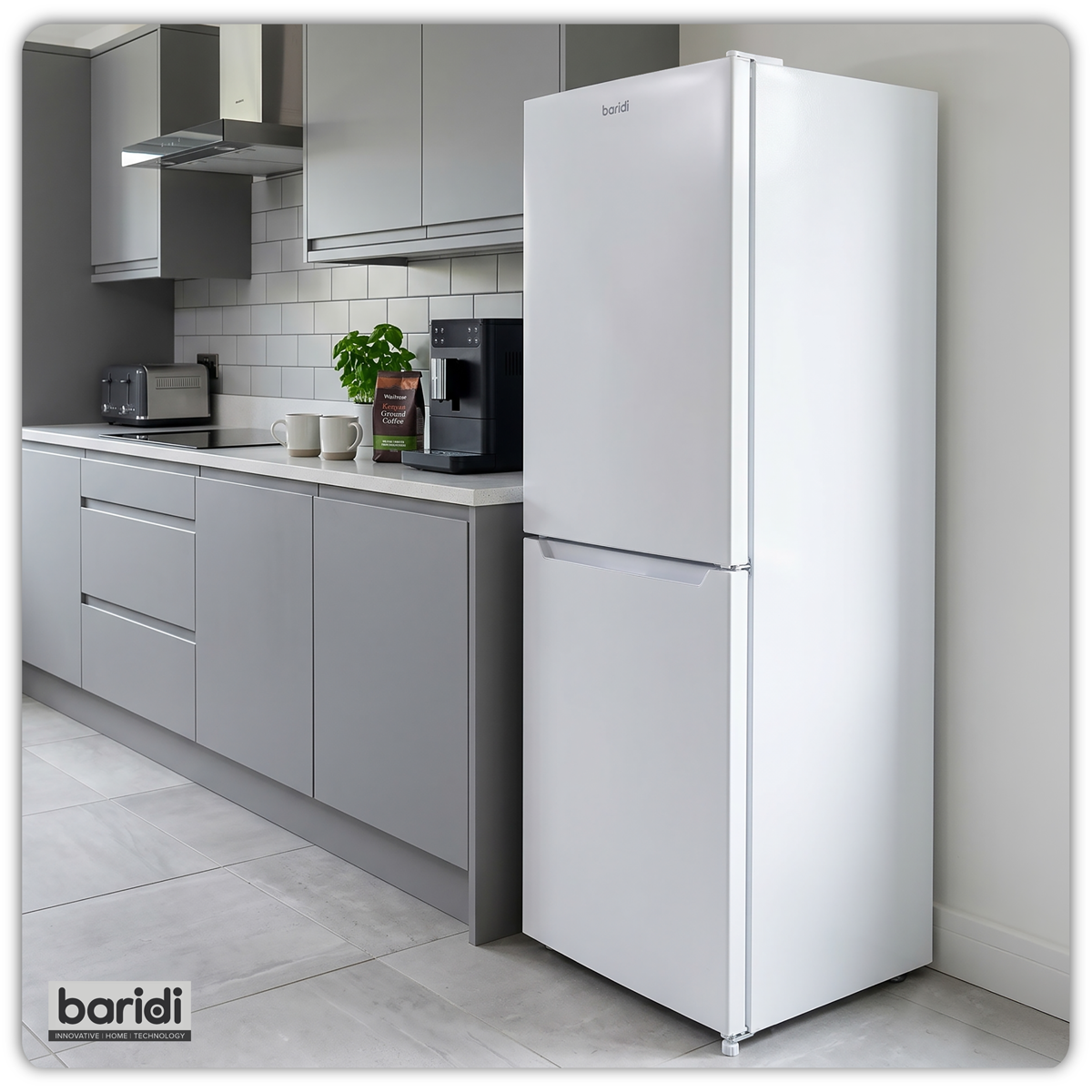 Baridi DH328 Baridi 50/50 Smart Frost Fridge Freezer 254L Capacity – White