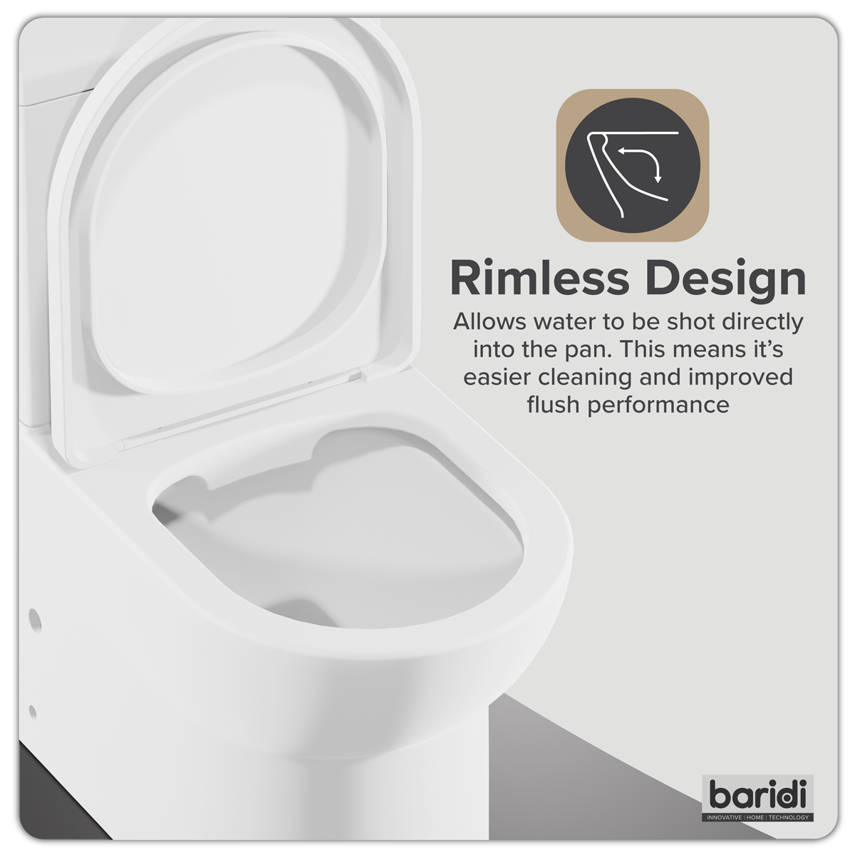 Baridi DH333 Baridi Close-Coupled Toilet with Soft Close Seat, Dual Flush Cistern & Rimless Flush – White