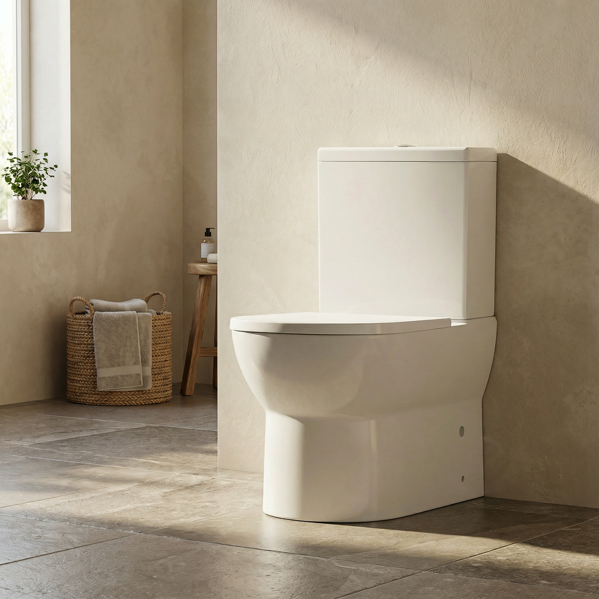 Baridi DH333 Baridi Close-Coupled Toilet with Soft Close Seat, Dual Flush Cistern & Rimless Flush – White