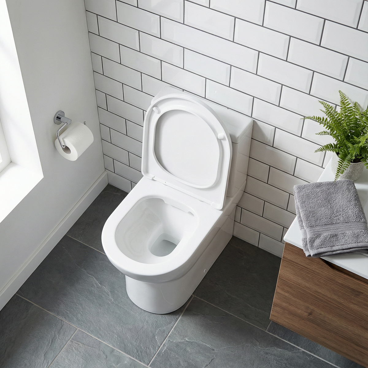 Baridi DH333 Baridi Close-Coupled Toilet with Soft Close Seat, Dual Flush Cistern & Rimless Flush – White