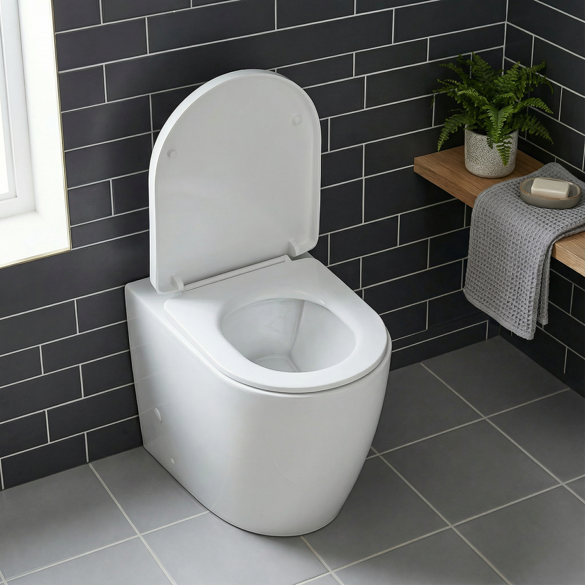 Baridi DH334 Back-to-Wall Toilet with Soft Close Seat & Rimless Flush – White