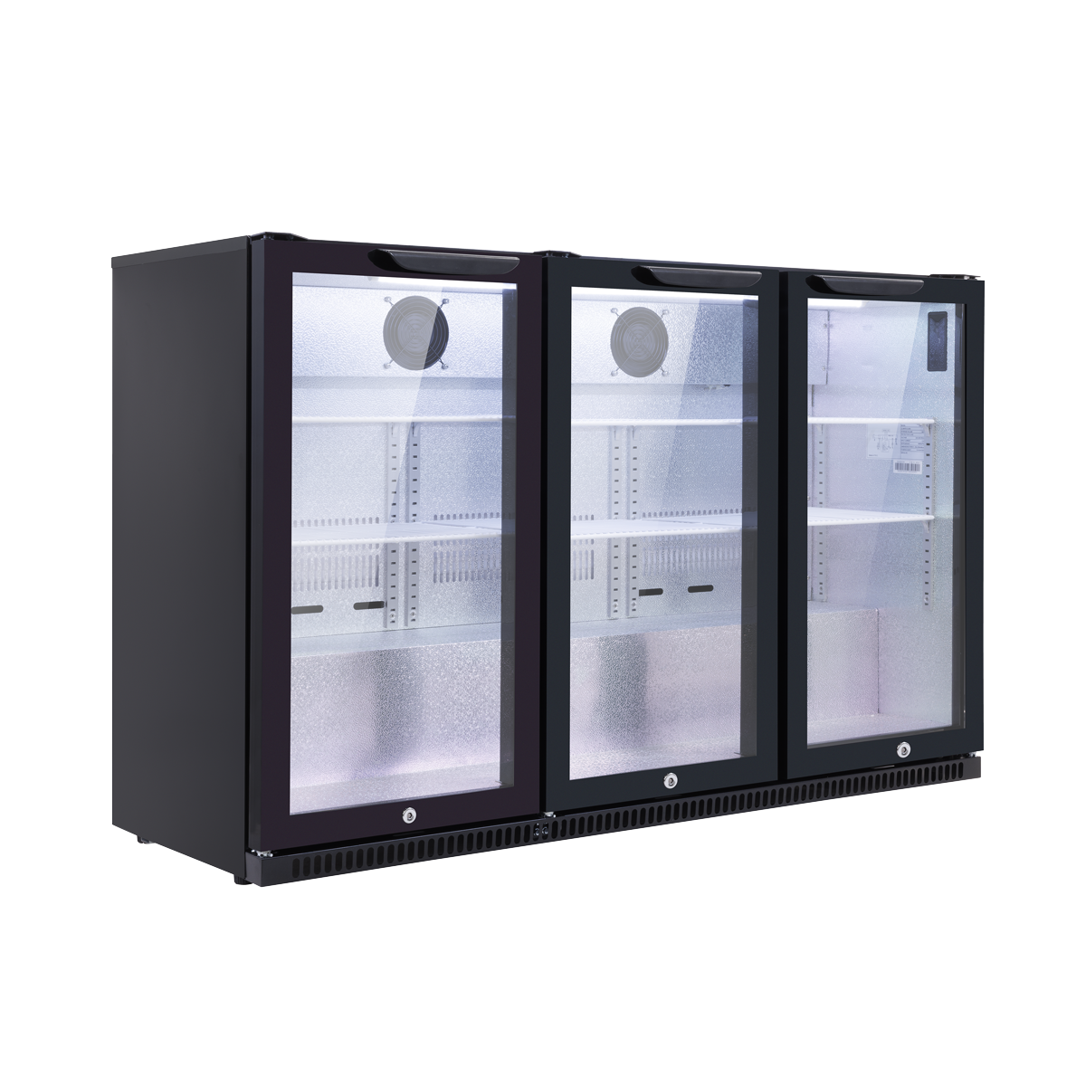 Baridi DH336 Baridi Back Bar Drinks Fridge/Cooler with Triple Hinged Door & Security Lock 307L - Black