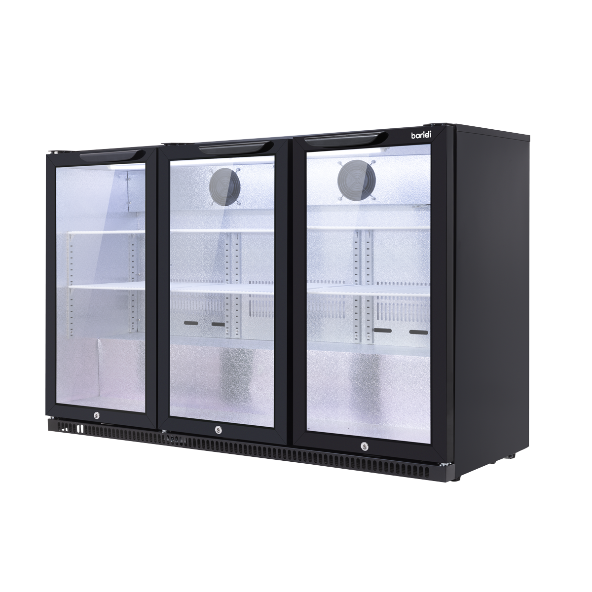 Baridi DH336 Baridi Back Bar Drinks Fridge/Cooler with Triple Hinged Door & Security Lock 307L - Black