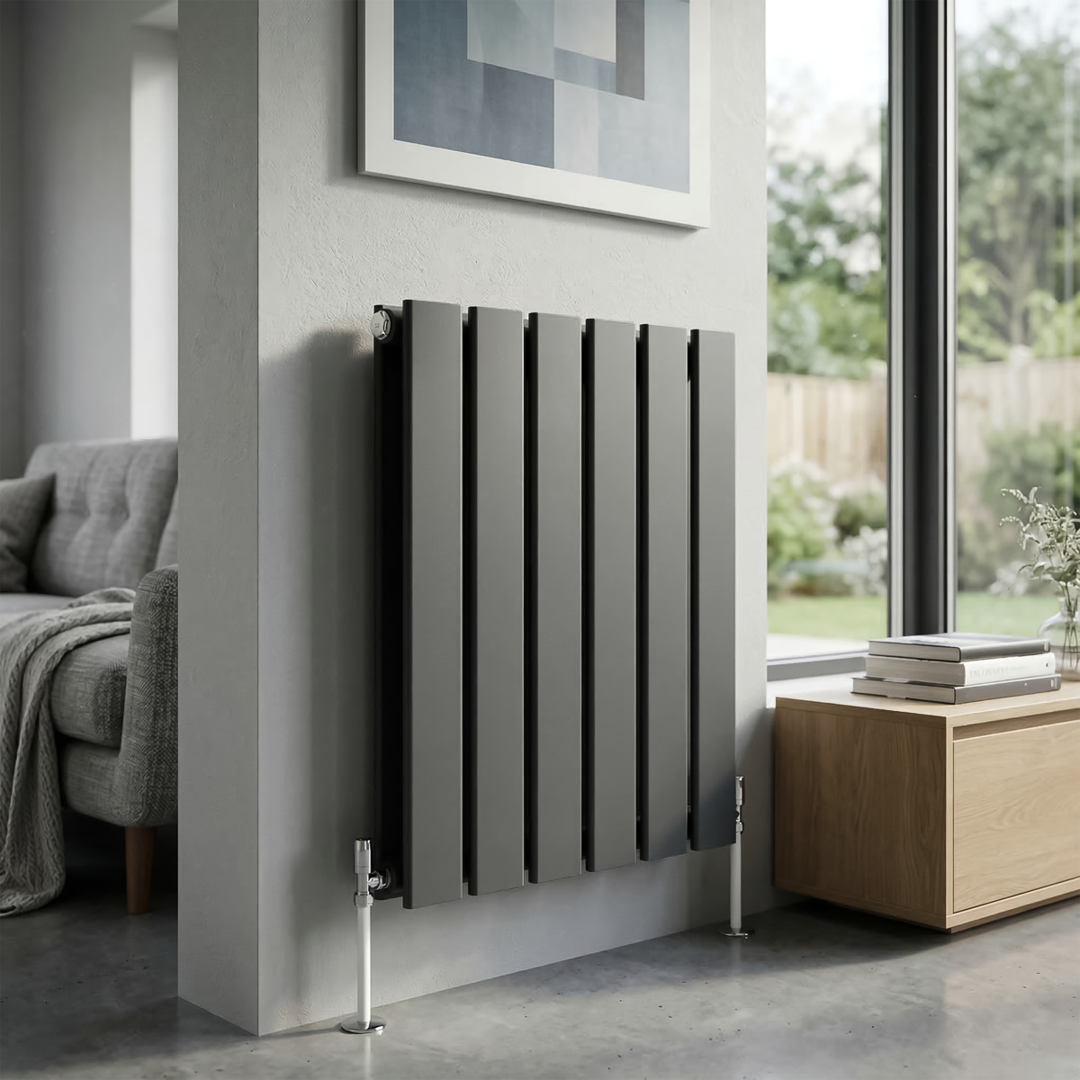 Baridi DH338 Baridi Horizontal Radiator Contemporary Double Flat Panel Design 420 x 600mm – Anthracite