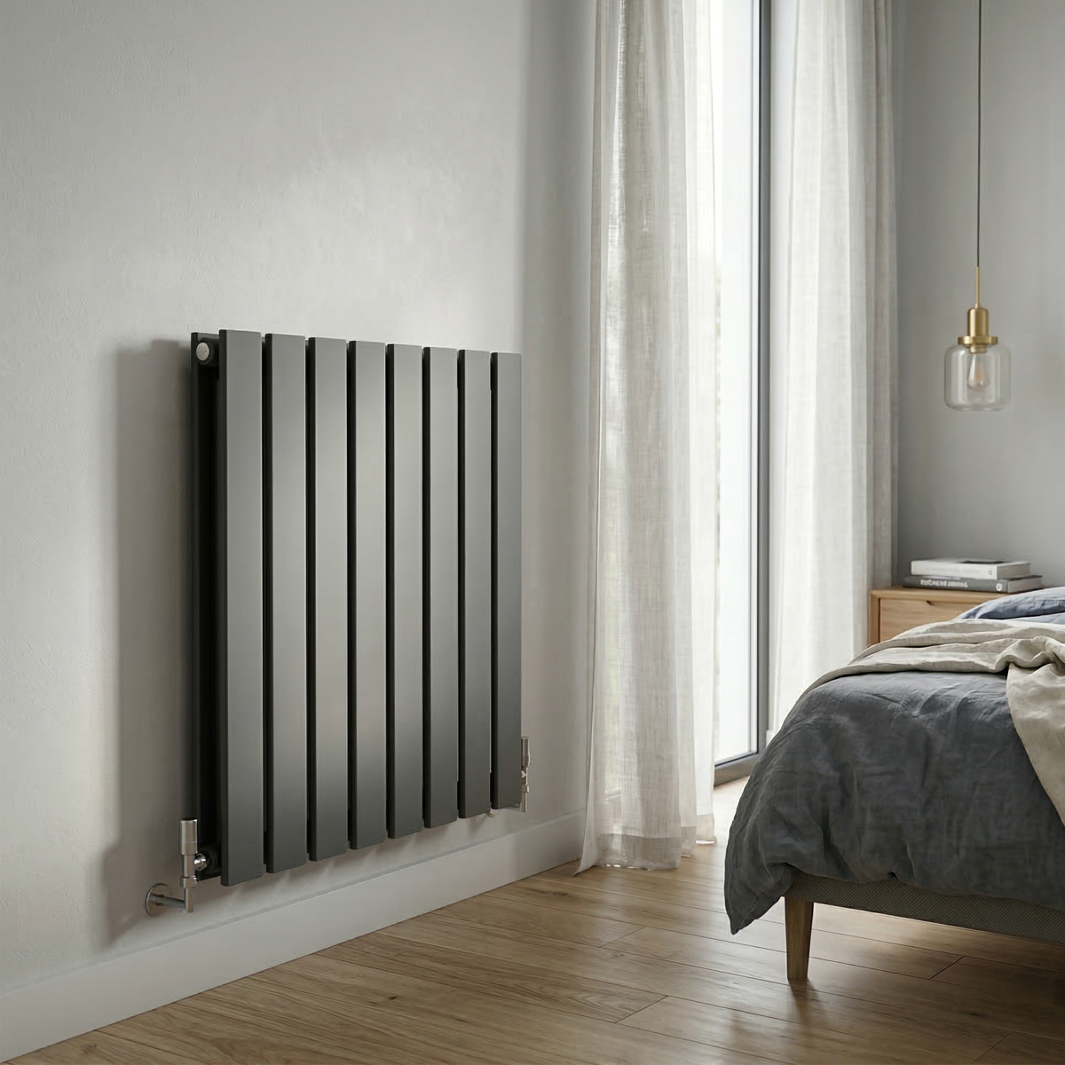 Baridi DH339 Baridi Horizontal Radiator Contemporary Double Flat Panel Design 600 x 560mm – Anthracite