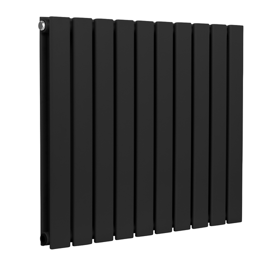 Baridi DH345 Baridi Horizontal Radiator Contemporary Double Flat Panel Design 600 x 700mm – Black