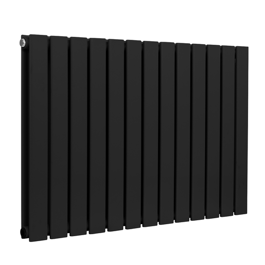 Baridi DH346 Baridi Horizontal Radiator Contemporary Double Flat Panel Design 600 x 910mm – Black