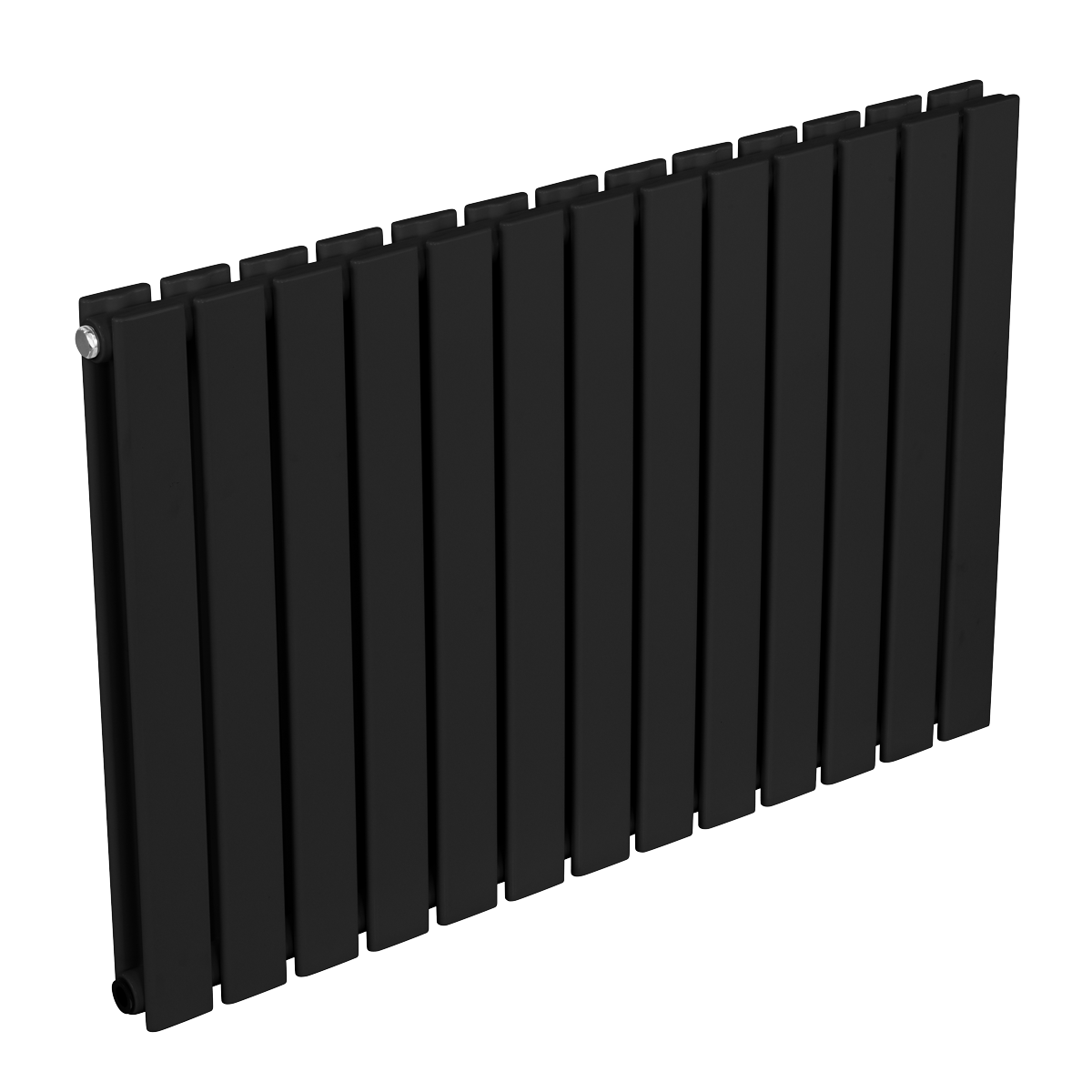 Baridi DH346 Baridi Horizontal Radiator Contemporary Double Flat Panel Design 600 x 910mm – Black
