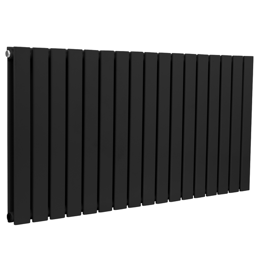 Baridi DH347 Baridi Horizontal Radiator Contemporary Double Flat Panel Design 600 x 1190mm – Black