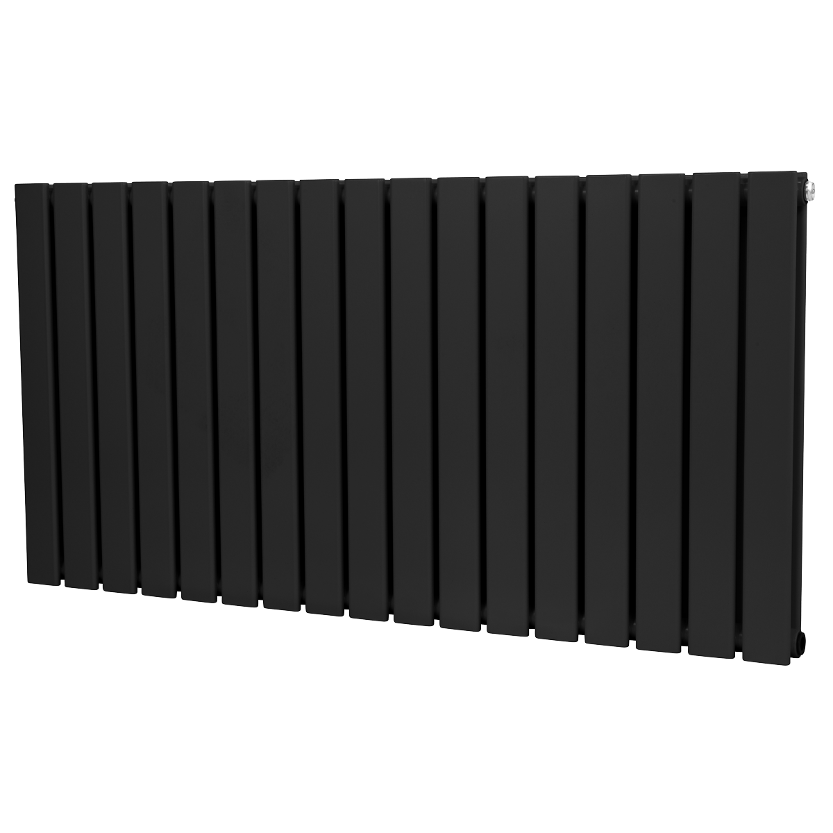Baridi DH347 Baridi Horizontal Radiator Contemporary Double Flat Panel Design 600 x 1190mm – Black