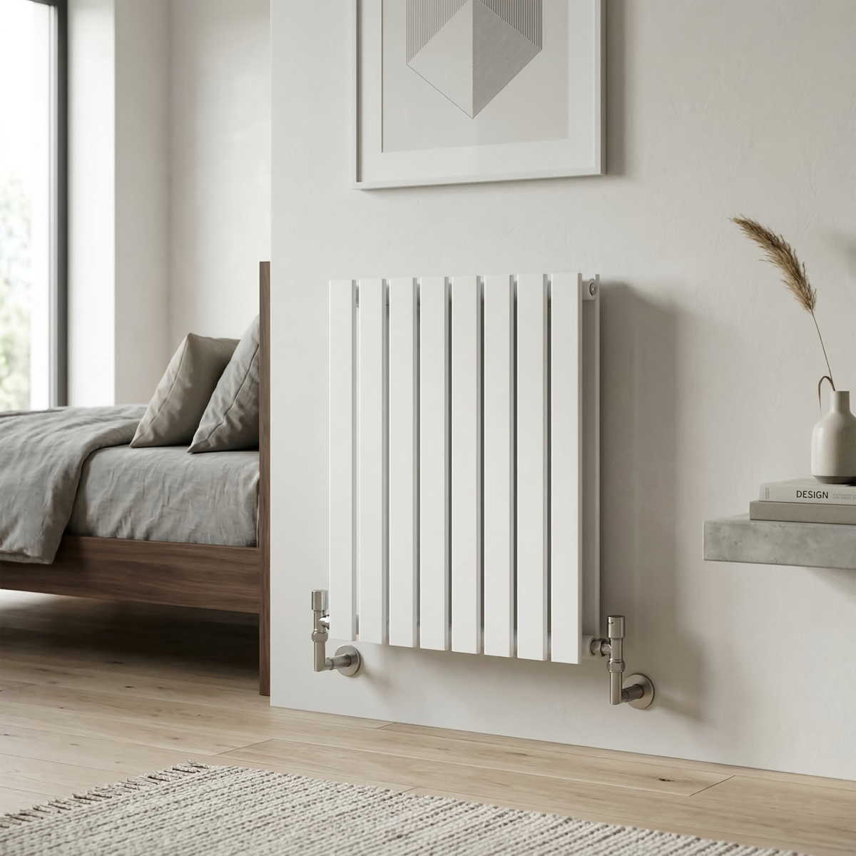 Baridi DH349 Baridi Horizontal Radiator Contemporary Double Flat Panel Design 600 x 560mm – White