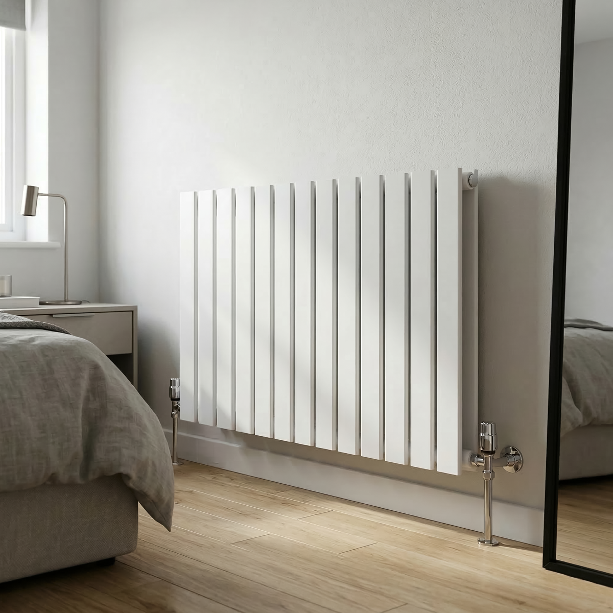 Baridi DH351 Baridi Horizontal Radiator Contemporary Double Flat Panel Design 600 x 910mm – White