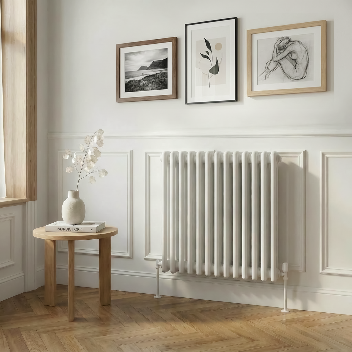 Baridi DH367 Baridi Horizontal Traditional 2 Column Radiator 600 x 607mm – White