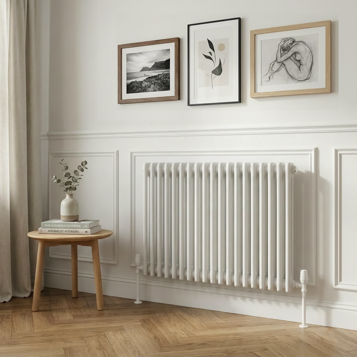Baridi DH368 Baridi Horizontal Traditional 2 Column Radiator 600 x 832mm – White