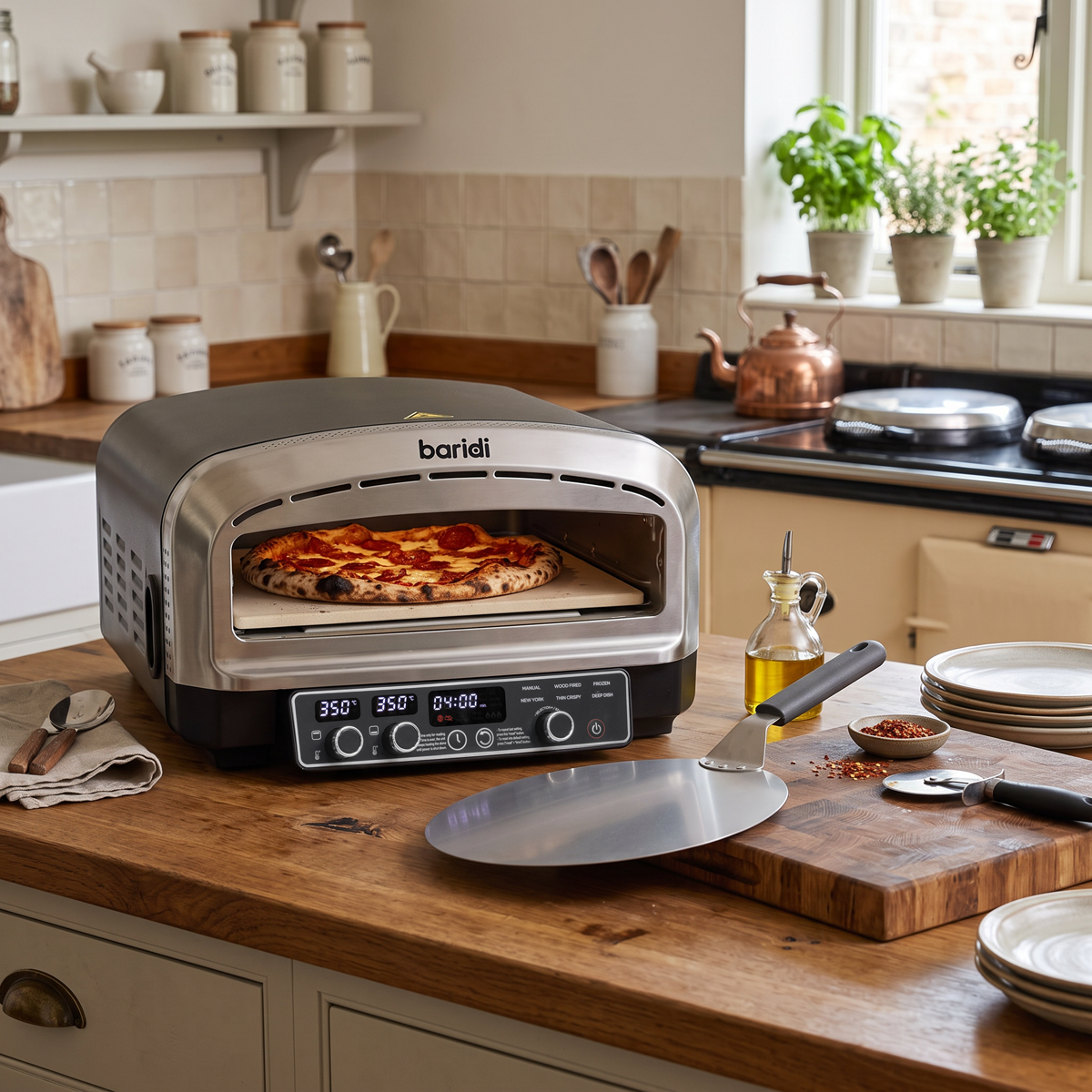 Baridi DH377 Baridi Electric Pizza Oven 14" - Black/Stainless Steel