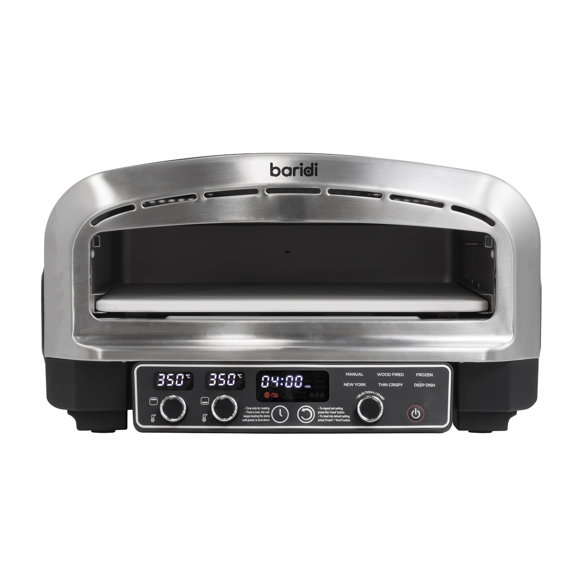 Baridi DH377 Baridi Electric Pizza Oven 14" - Black/Stainless Steel